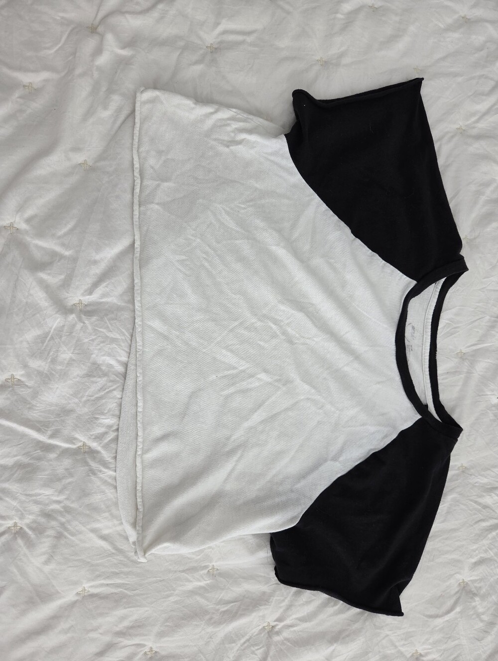 aerie Black & White Two-Tone Baseball Top